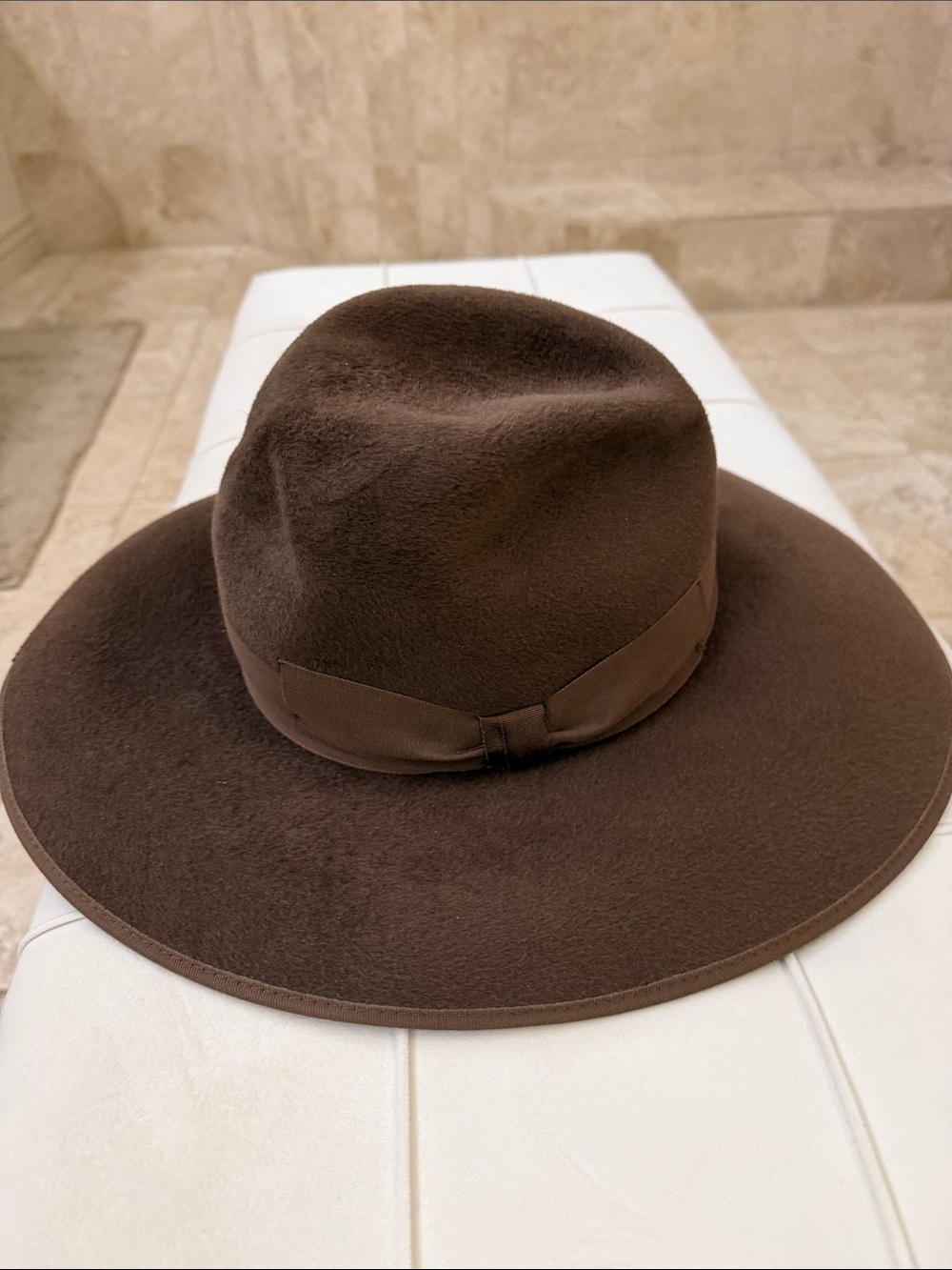 Gucci Dark Brown Wide-Brim Felt Fedora Hat